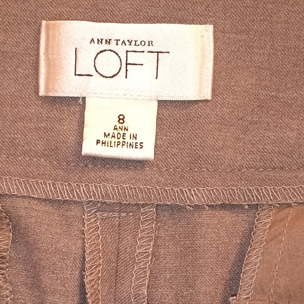 LOFT Charcoal Wide-Leg Pants - Picture 3 of 4